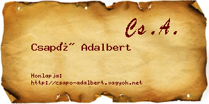 Csapó Adalbert névjegykártya
